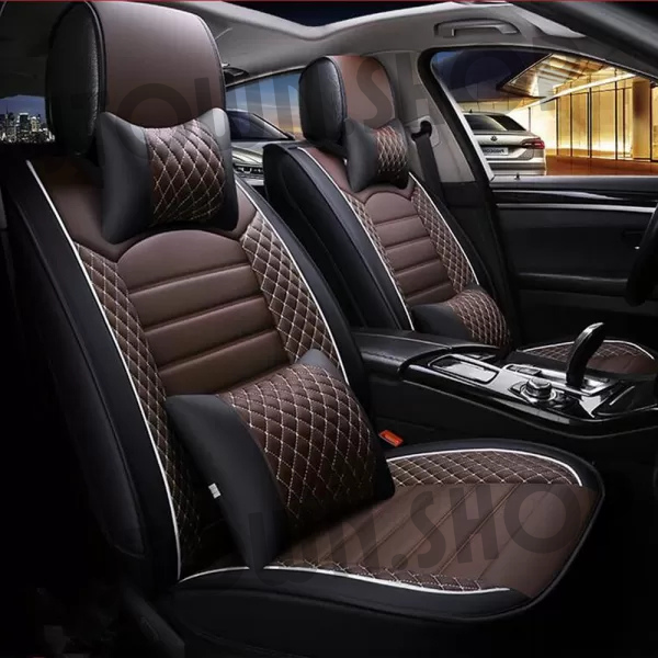 Hyundai Creta 2020 Onwards PU Leatherette Seat Cover - Coffee and Black