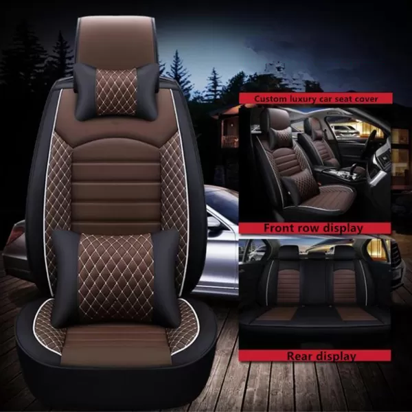 Hyundai Creta 2020 Onwards PU Leatherette Seat Cover - Coffee and Black
